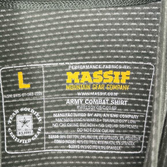 Massif Halo Flame Resistant Army Combat Shirt Mens Size Large Green Camo - Picture 8 of 8